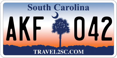 SC license plate AKF042