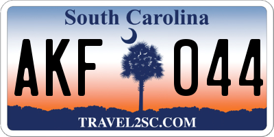 SC license plate AKF044