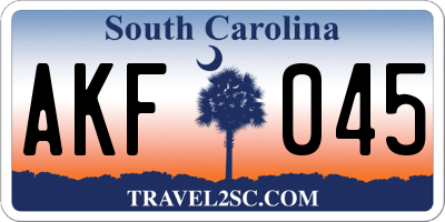SC license plate AKF045