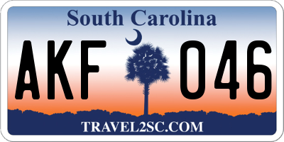 SC license plate AKF046