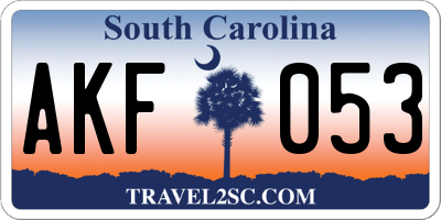 SC license plate AKF053