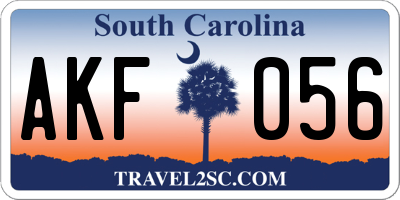 SC license plate AKF056
