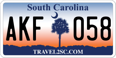 SC license plate AKF058