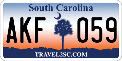 SC license plate AKF059