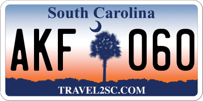 SC license plate AKF060