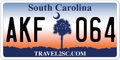 SC license plate AKF064
