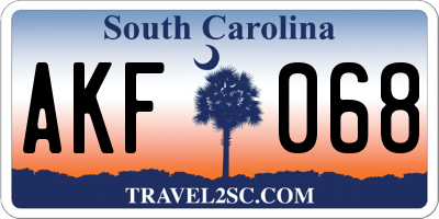 SC license plate AKF068