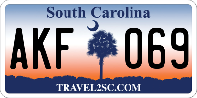 SC license plate AKF069