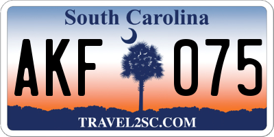 SC license plate AKF075