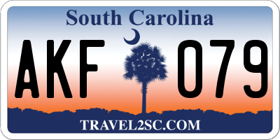 SC license plate AKF079