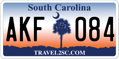 SC license plate AKF084