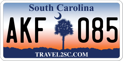 SC license plate AKF085