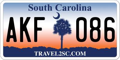 SC license plate AKF086
