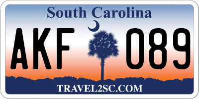SC license plate AKF089