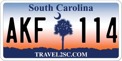 SC license plate AKF114