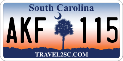 SC license plate AKF115