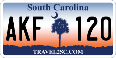 SC license plate AKF120