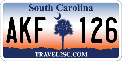 SC license plate AKF126