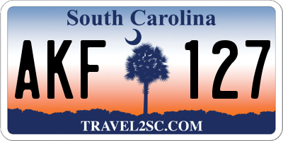 SC license plate AKF127