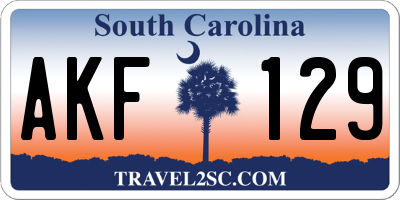 SC license plate AKF129