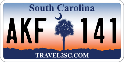 SC license plate AKF141