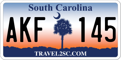 SC license plate AKF145