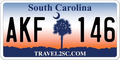 SC license plate AKF146