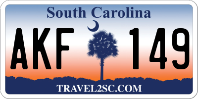 SC license plate AKF149