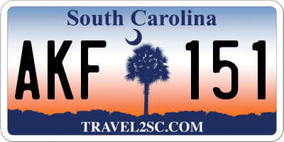 SC license plate AKF151