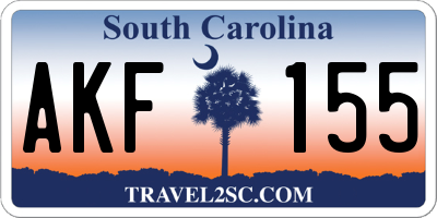 SC license plate AKF155