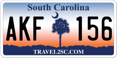 SC license plate AKF156