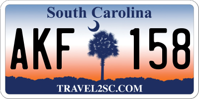 SC license plate AKF158