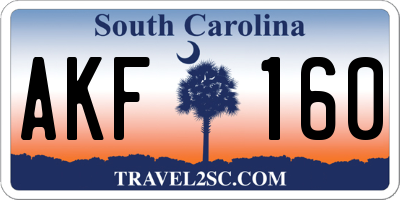SC license plate AKF160