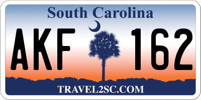 SC license plate AKF162