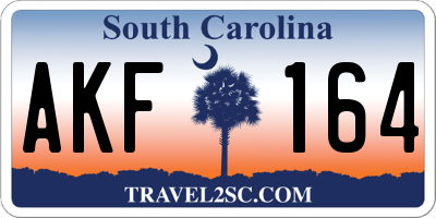 SC license plate AKF164