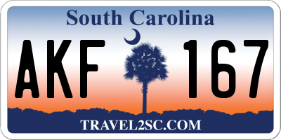 SC license plate AKF167