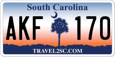 SC license plate AKF170