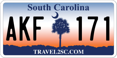 SC license plate AKF171