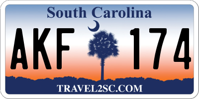 SC license plate AKF174