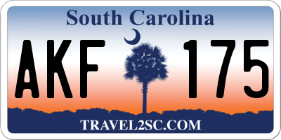 SC license plate AKF175