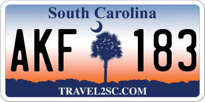 SC license plate AKF183