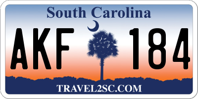 SC license plate AKF184