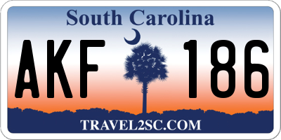 SC license plate AKF186