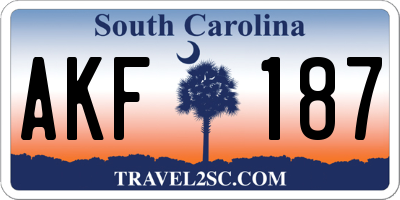 SC license plate AKF187