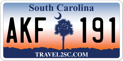 SC license plate AKF191