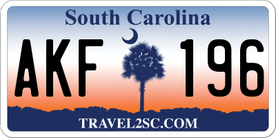 SC license plate AKF196