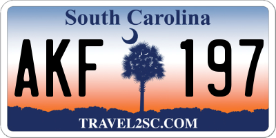 SC license plate AKF197