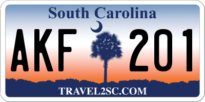 SC license plate AKF201