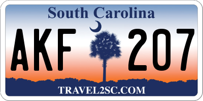 SC license plate AKF207