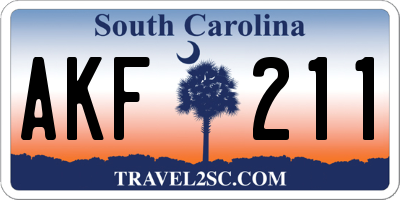 SC license plate AKF211